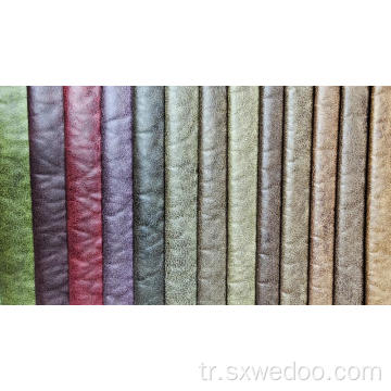 % 100 polyester bronz boyama deri görünümlü kanepe kumaş